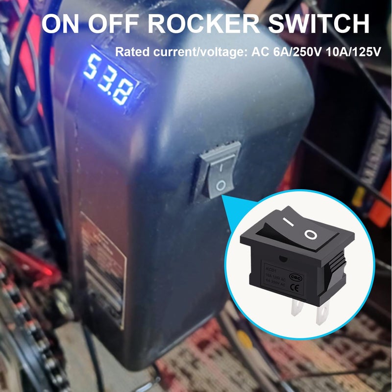 TWTADE 8Pcs 12V Rocker Switch On/Off 2 Pin 2 Position SPST Car Auto Boat Rocker Toggle Switch AC 6A/250V 10A/125V KCD1-1-101 - Image 5
